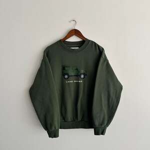 Land Rover Crewneck Sweatshirt with green Land Rover vehicle